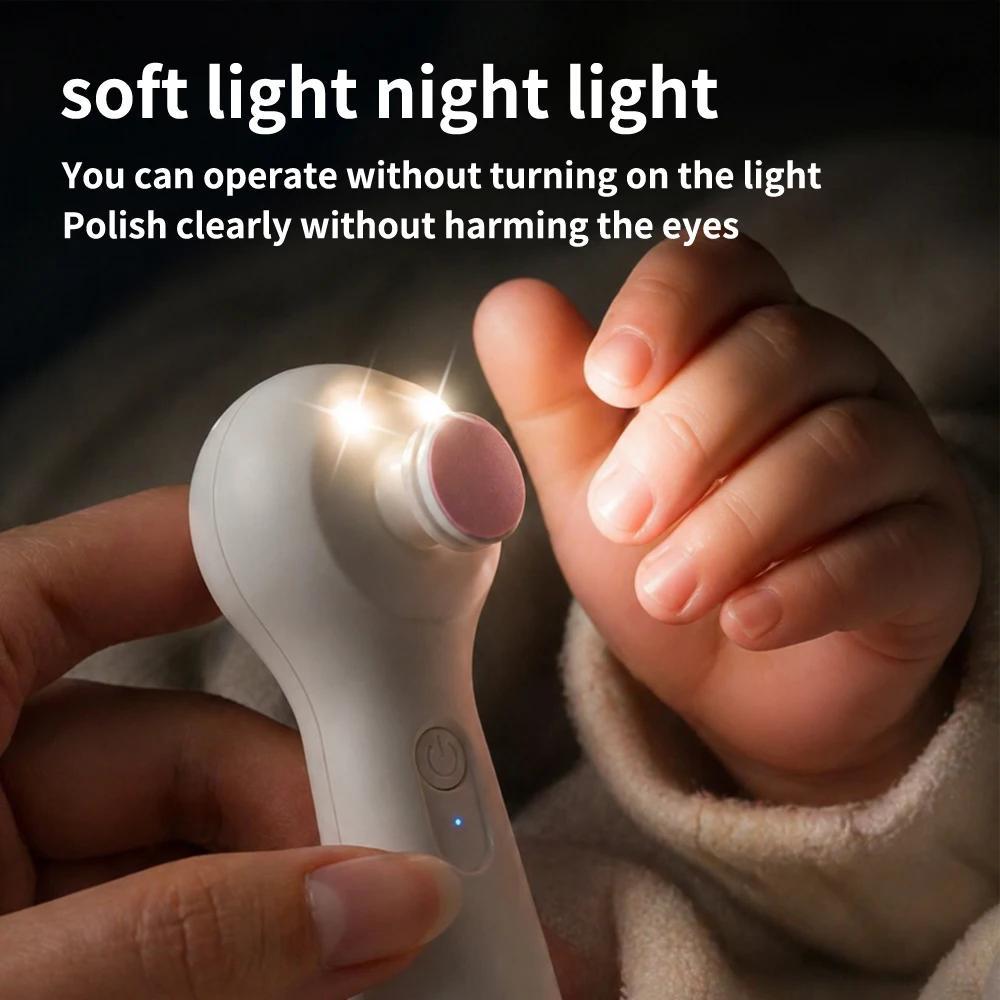 Hot Sale USB Rechargeable 6 In 1 Baby Electric Nail Trimmer, Low Noise Safe Nail Sharpener, Gentle Infant Kids Nail Care Cutter - view 6
