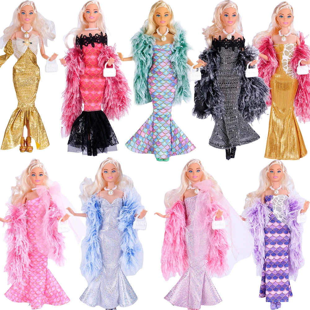 

NK 1 Pcs Fashion Mermaid Tail Dress for 1/6 DOll Clothes Doll Shoes Party Cosplay Skirt 1/6 Dolls Accessories Toys JJ