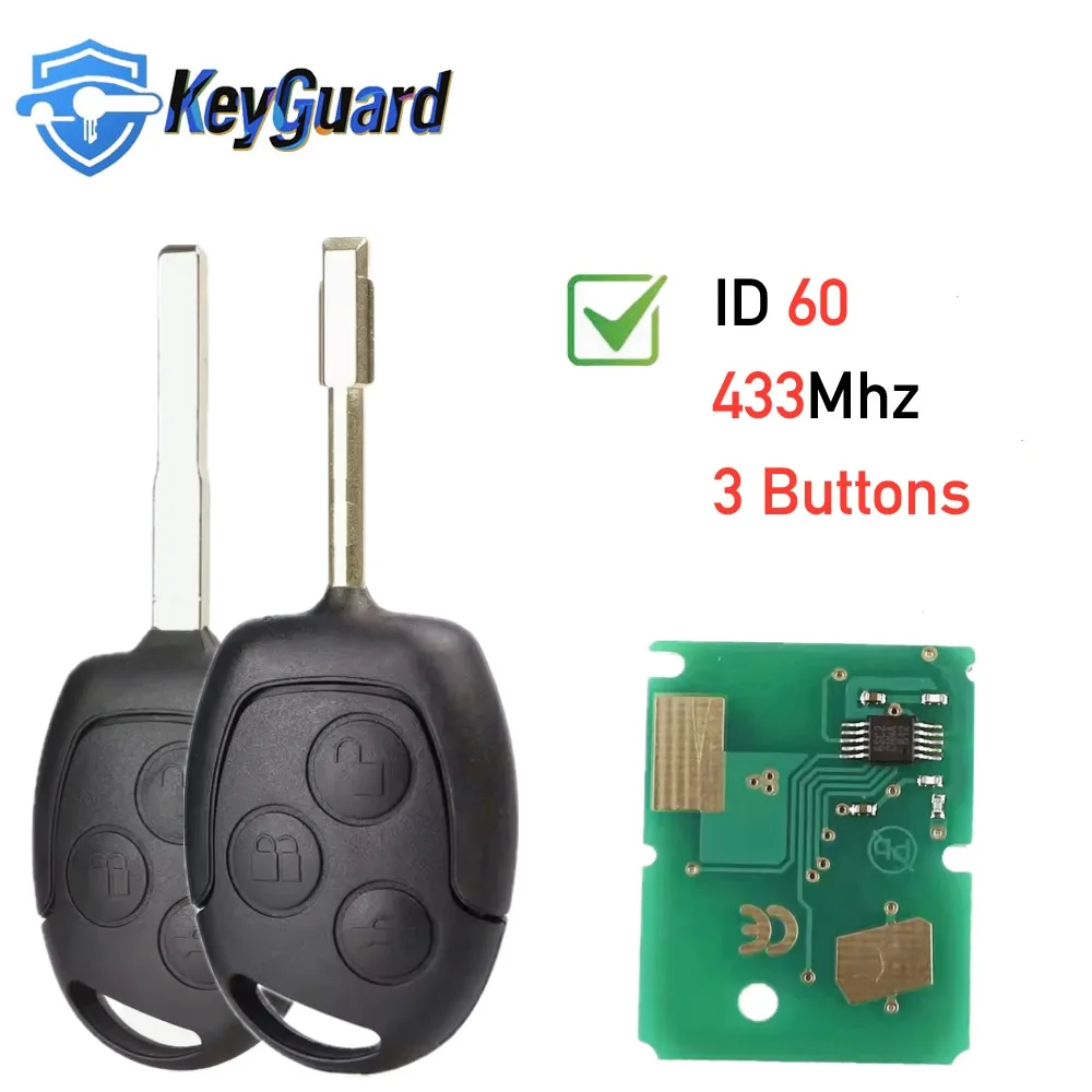 

Keyguard 3 Buttons Car Remote Key Shell Case Fob HU101 Fo21 Blade For Ford Focus Fiesta Mondeo C MAX Fusion Transit