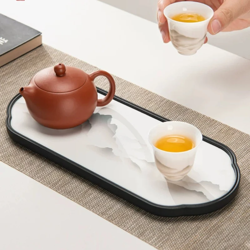 Decorative Ceremony Tea Tray Irregular Living Room Vintage Hospitality Serving Tea Tray Chinese Accessories Bandejas Teaware