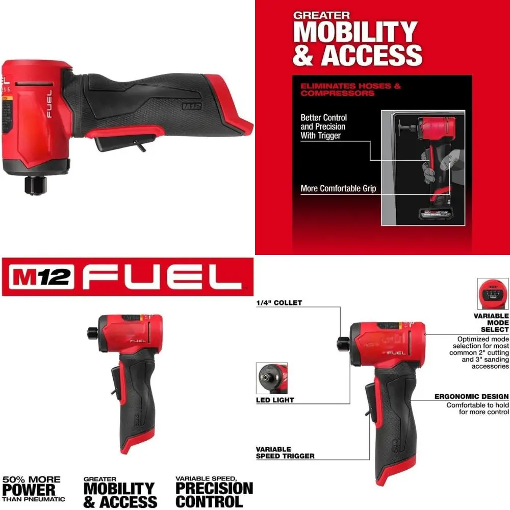 

12V Cordless 1/4 Inch Right Angle Die Grinder, High-Performance Bare Tool for Precision Grinding and Polishing