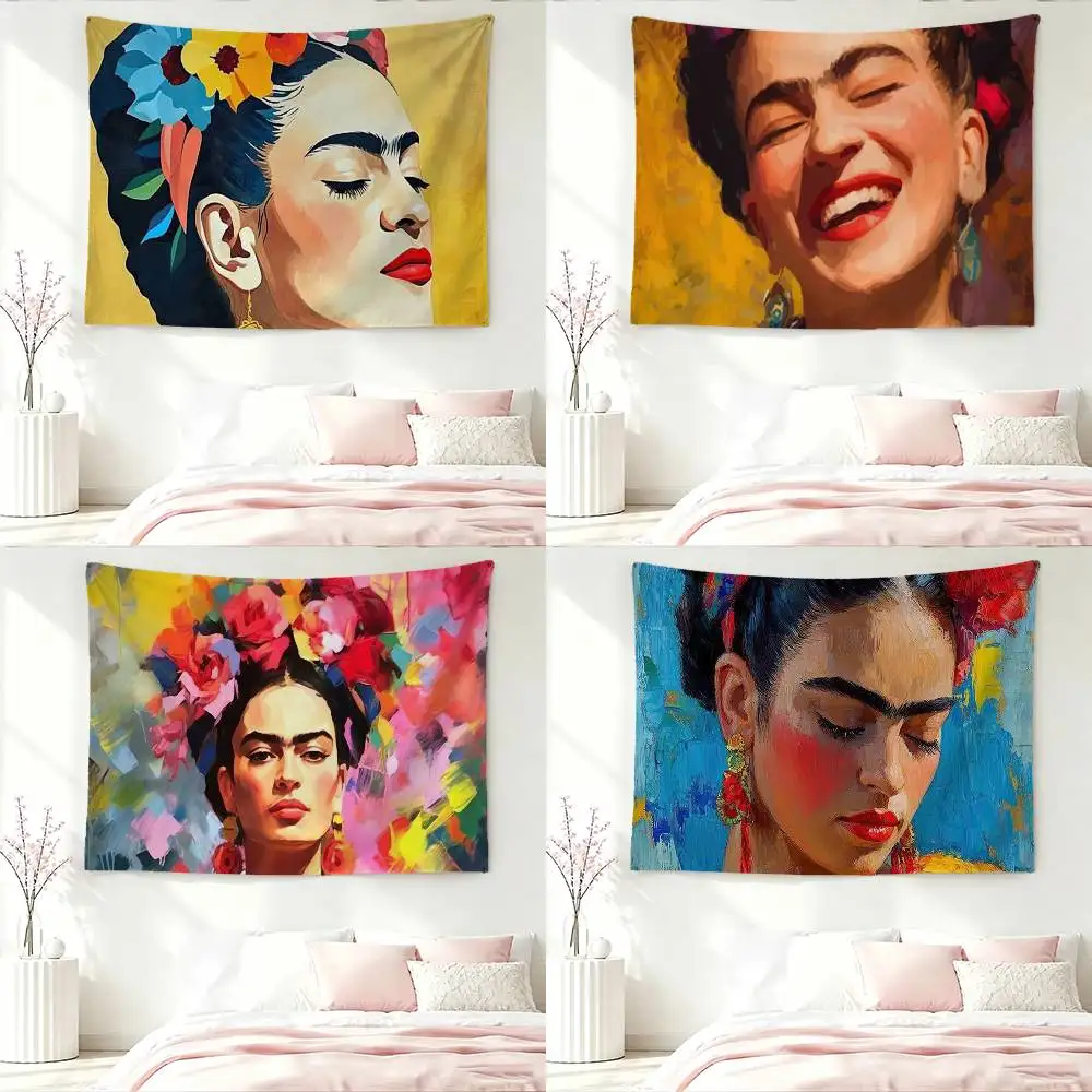 Artist iconic F-Frida K-Kahlo Flag Outdoor Decorations for Bedrooms Home Decor Items Banners Tapestry