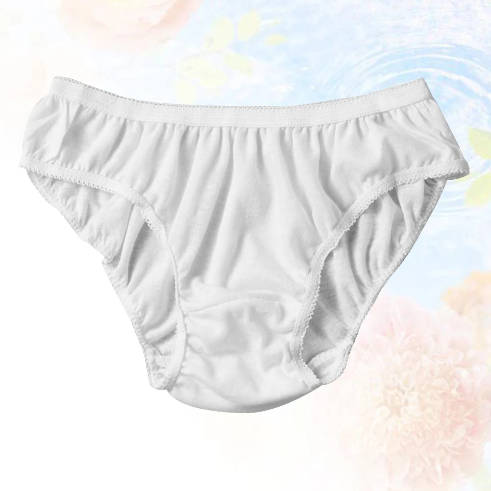 

5pcs Cotton Disposable Panties Breathable Soft Travel Underwear For Women Lightweight Briefs Suitable For Pregnant Postpartum