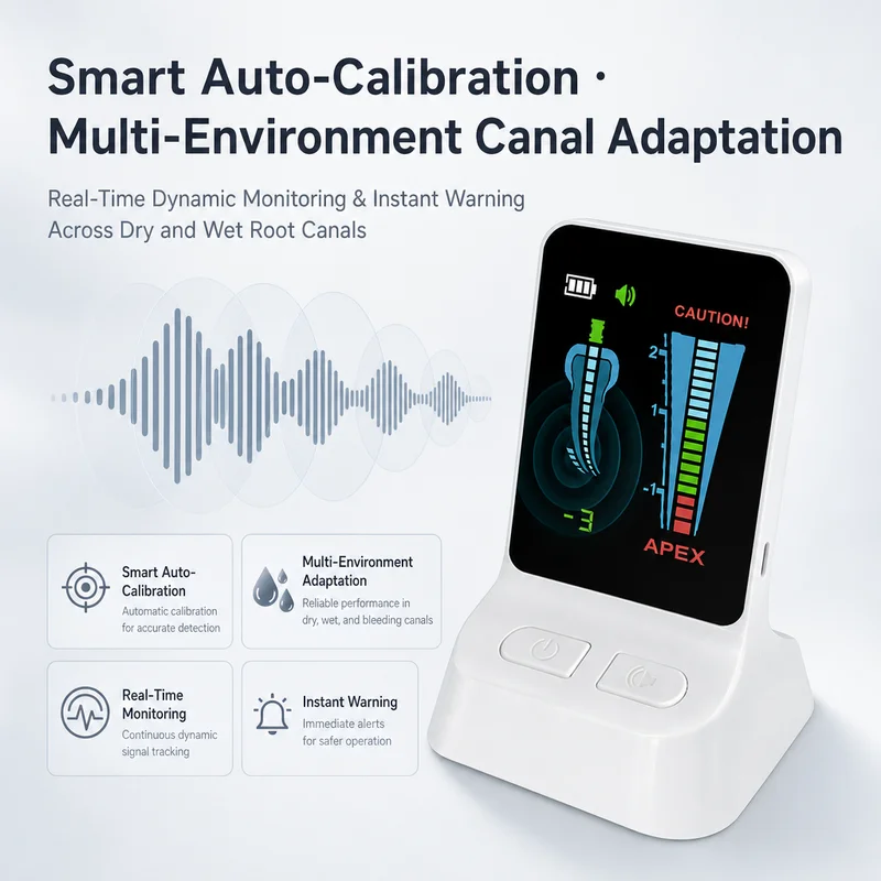 Dental Apex Locator Root Canal Length Measuring Instrument Multi-Frequency LCD Screen Endodontic Equipment for Dentist Clinic