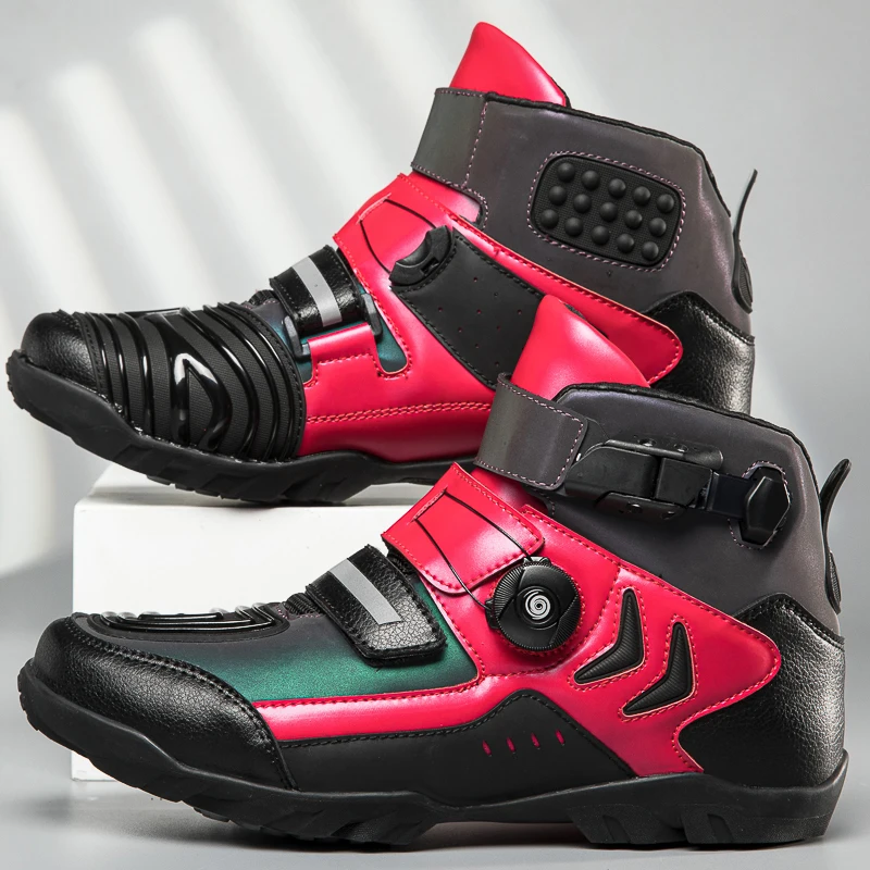 

Новые повседневные удобные модные профессиональные защитные ботинки для верховой езды унисекс, мотоциклетные четырехсезонные уличные туфли для езды по бездорожью