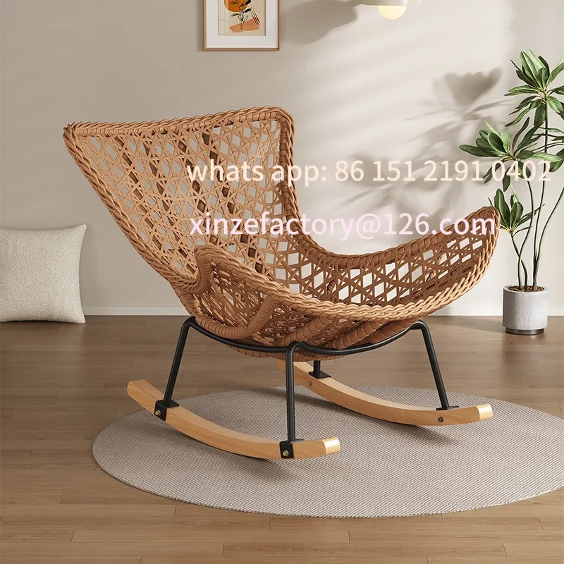 

Customizable Rocking Chair Recliner for Adults with Sleeping Function - Single Seater Rattan Weave