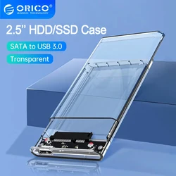 ORICO 2.5'' HDD SSD Case Transparent HDD Case SATA to USB 3.0 Hard Drive Case External 2.5 HDD Enclosure HDD SSD Disk Case Box