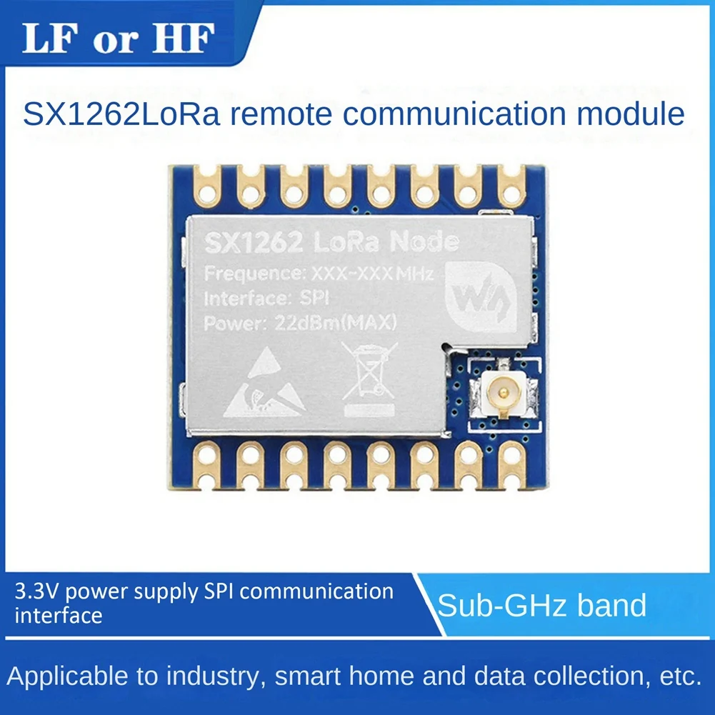 ABKI-Waveshare 1 PCS Core1262- Lora Module Remote Communication Anti-Interference Lora Chip Module Blue SX1262 For Sub Ghz