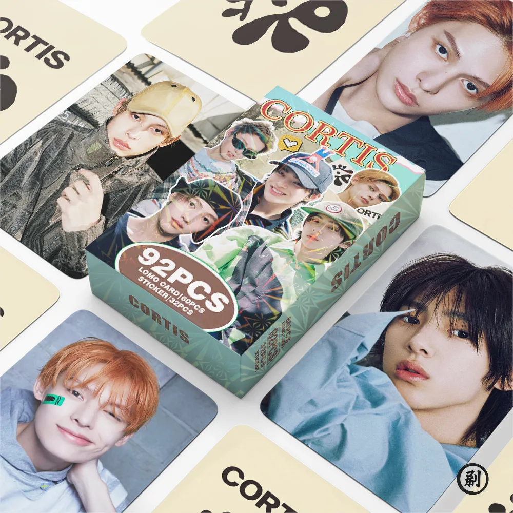 92pcs kpop CORTIS MARTIN KEONHO laser peripheral photo card, celebrity mini sticker, LOMO greeting card, fan collection gift
