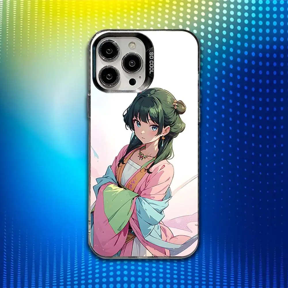 حافظة هاتف A-Apothecary Diarie Maomao لهاتف iPhone 17,16,15,14,13,12,X,8,Pro,Max,Plus,E,SE4,Air,Mini IMD أسود غير لامع