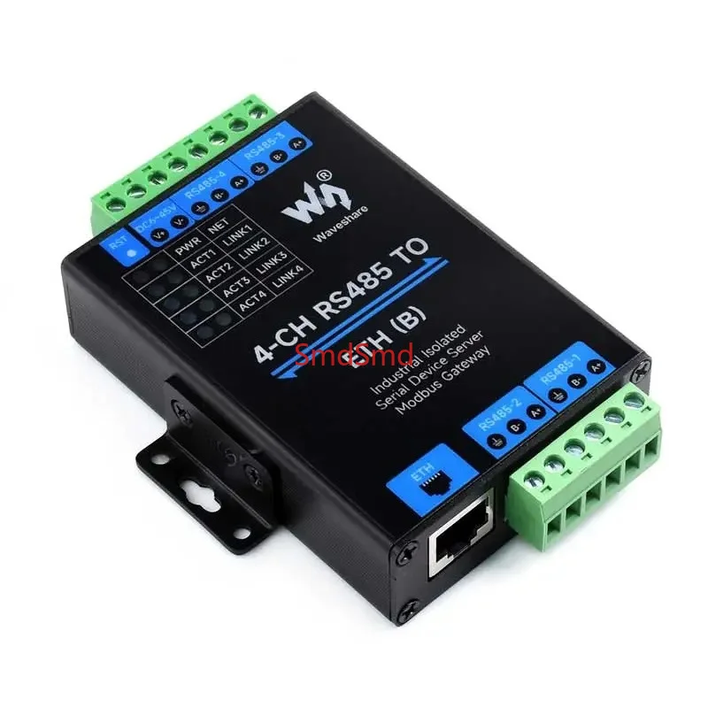 Industrial Isolated 4CH RS485 TO POE ETH (B) RJ45 Converter UART For Modbus 4-Ch RS485 to RJ45 Ethernet Serial Server