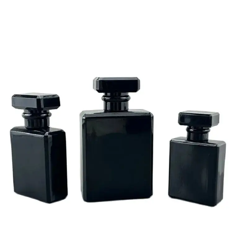 

5pcs 100ML Wholesale Big Capacity Flat Square Glossy Black Atomizer Fine Mist Spray Perfume Empty Glass Refillable Bottles 100g