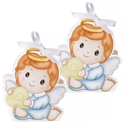 50PCS Baby Shower Baptism Favor Christening Gifts box for Boy Religious First Communion Decor