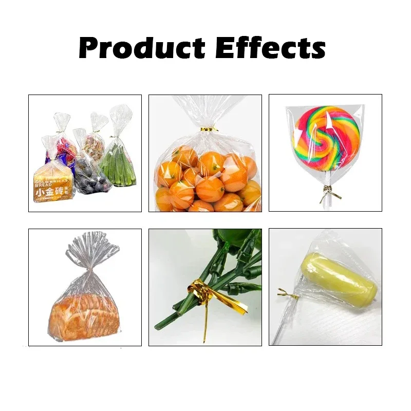 Automatic Gold Wire Sealing Machine 2-15mm Wire Binding Machine  Used for Bread Lollipop Strapper Fruit Packaging Machine