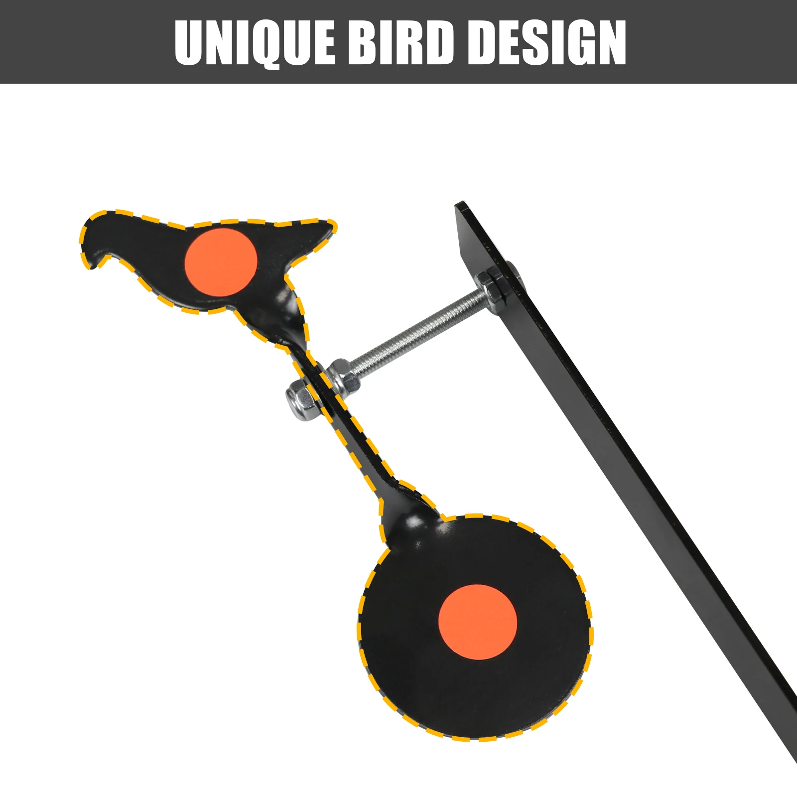 Modelo de Pájaro Metálico para Insertar en el Suelo 360 ° Objetivo giratorio para tiro de animales, para práctica de t