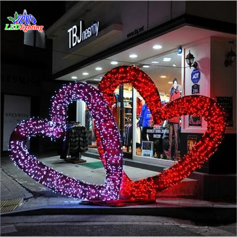 

Custom. Wedding Holiday LED 3D lights outdoor heart shaped arch motif lights