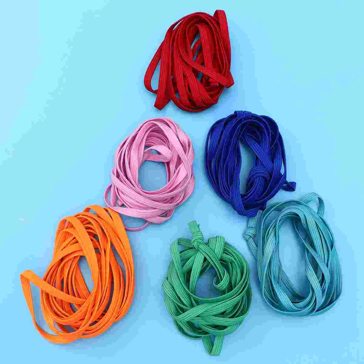

2pcs High Elasticity Skipping Ropes Latex Elastic Cord Equipments for School Home (Random Color) jump rope