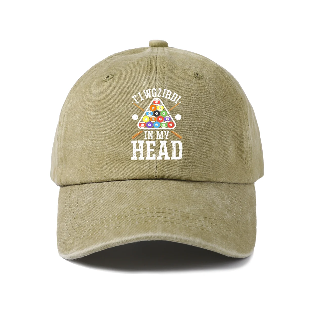 Wizard in My Head Graphic Baseball Cap, Vintage Washed Adjustable Unisex Dad Hat, Casual Gift