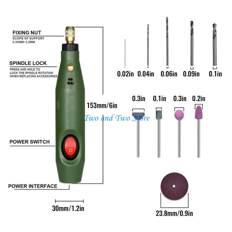 قلم نقش صغير للتلميع HX6F، مجموعة أدوات دوارة متعددة الأغراض للصنفرة والتلميع والحفر والحفر والحرف اليدوية