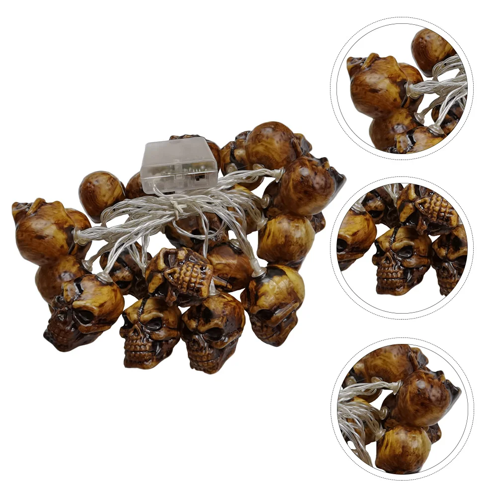 1 قطعة أضواء سلسلة الجمجمة الإبداعية هالوين LED ديكور للحزب غرفة نوم ليلة المشهد مخيف الجمجمة رئيس سلسلة مصابيح توفير الطاقة #6