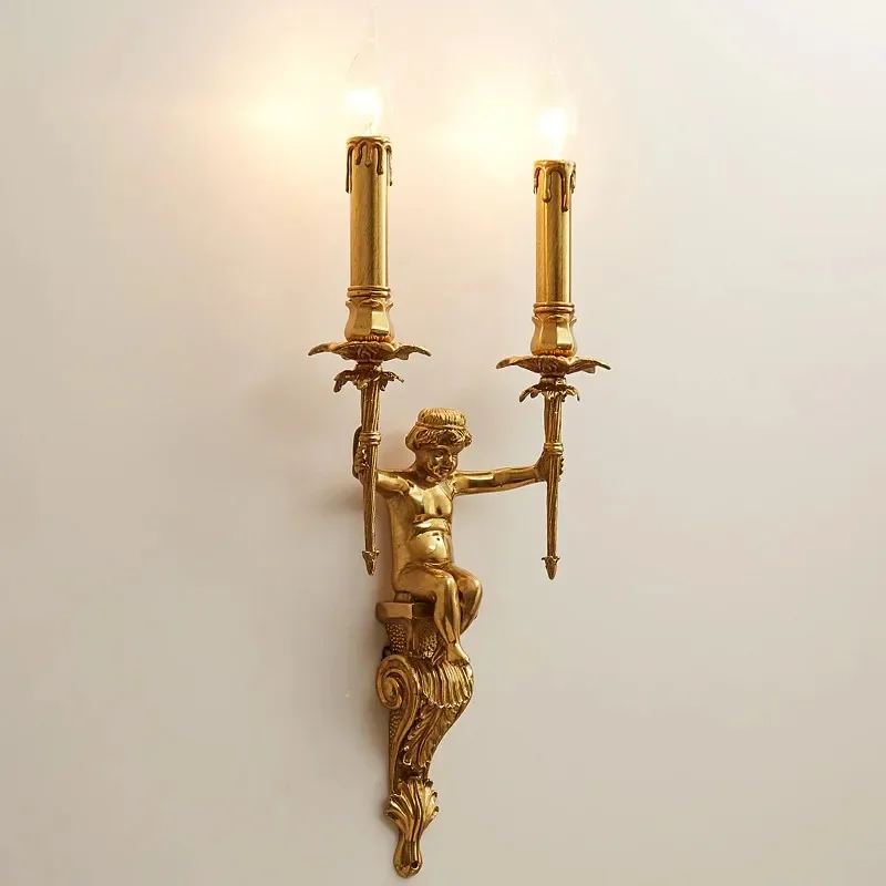 Gold wall lamps home decor luxury brass wall lights for home living room