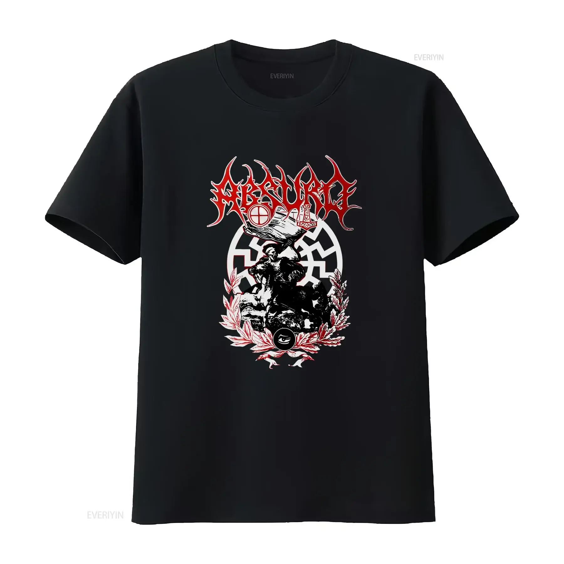 Camiseta de Música Limited Absurd Leben Ist Krieg Negra Disponible en Tallas S a 5XL Vintage Lavada Versátil para Hombre Elástica a la Moda