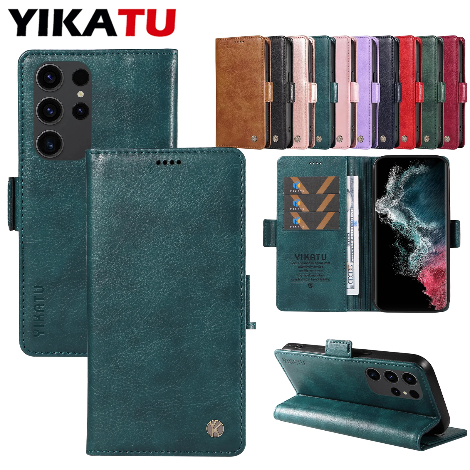 

Luxury Dustproof Magnetic Leather Wallet Case for Samsung Galaxy S25 S24 S23 S22 S21 S20 S10 Ultra Plus Edge FE Card Phone Cover