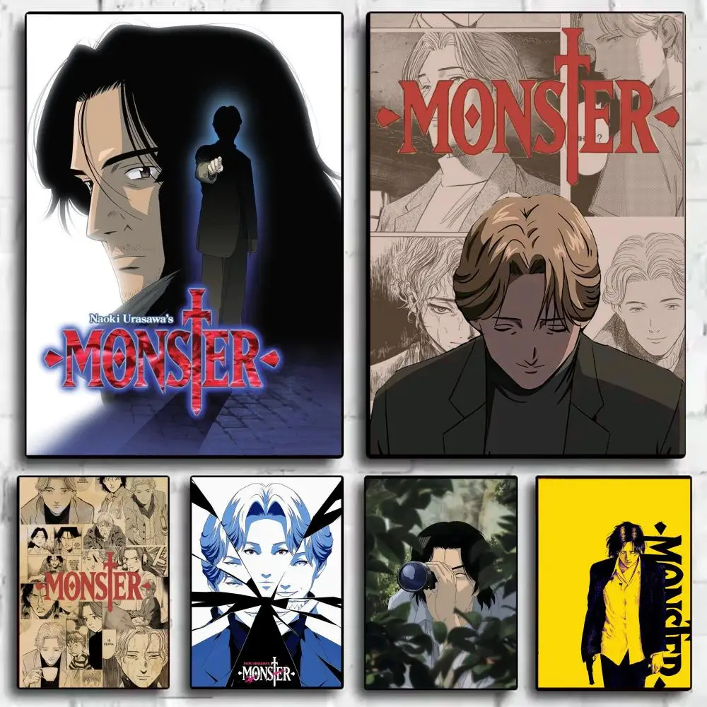 Anime M-Monster Poster Aesthetic Wall Art Canvas Trendy Bedroom Room Home Cafe  Decor