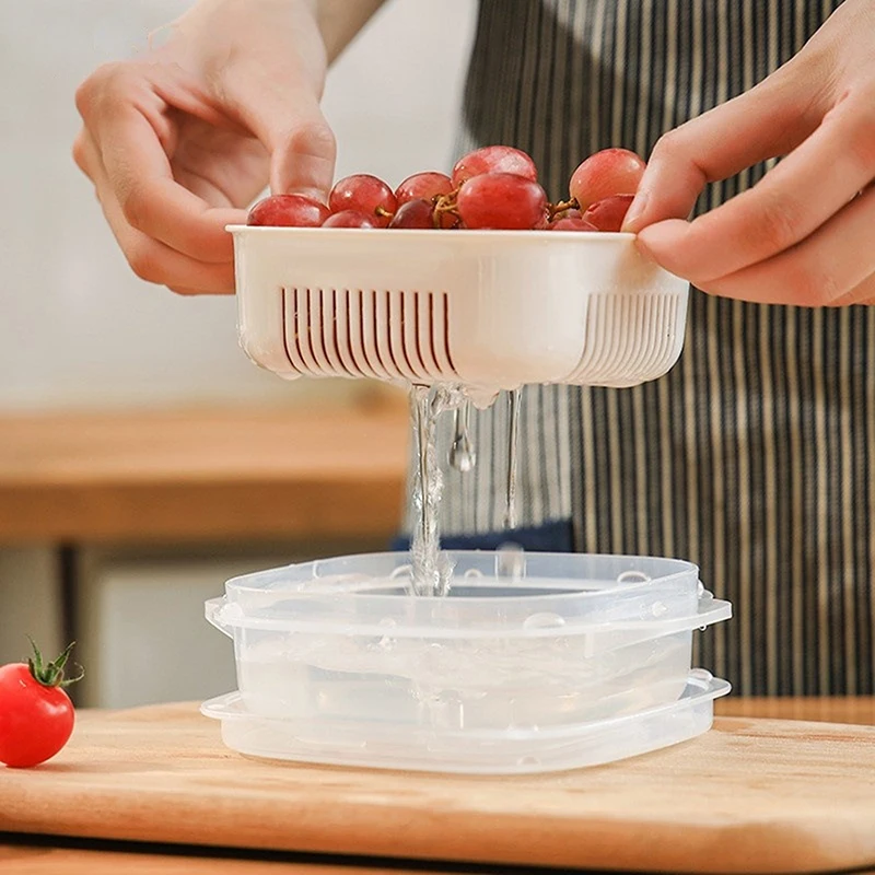 Caixa de armazenamento de alimentos, recipiente de preservação de frutas e arroz, forno de micro-ondas, aquecimento, geladeira, freezer, embalagem de carne, ferramenta de cozinha