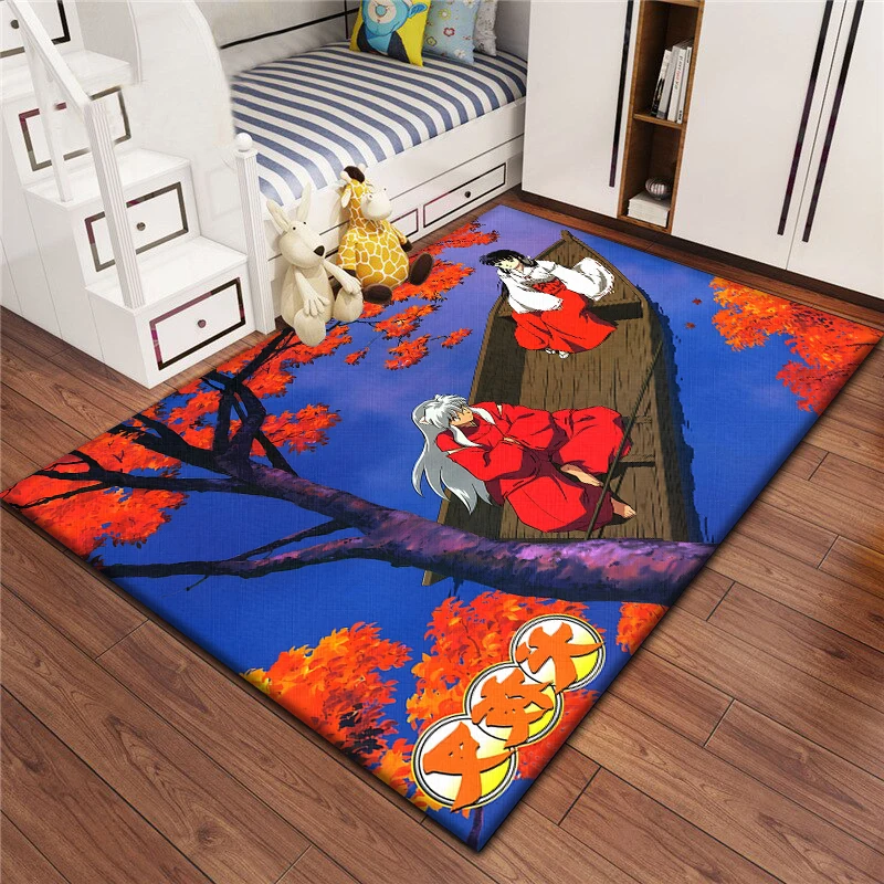 Inuyasha Cartoon Carpet, Living Room Bedroom Floor Mat Kitchen Mat Bedroom Mat,bedroom  Birthday Gift Yoga Mat,Anime Carpet