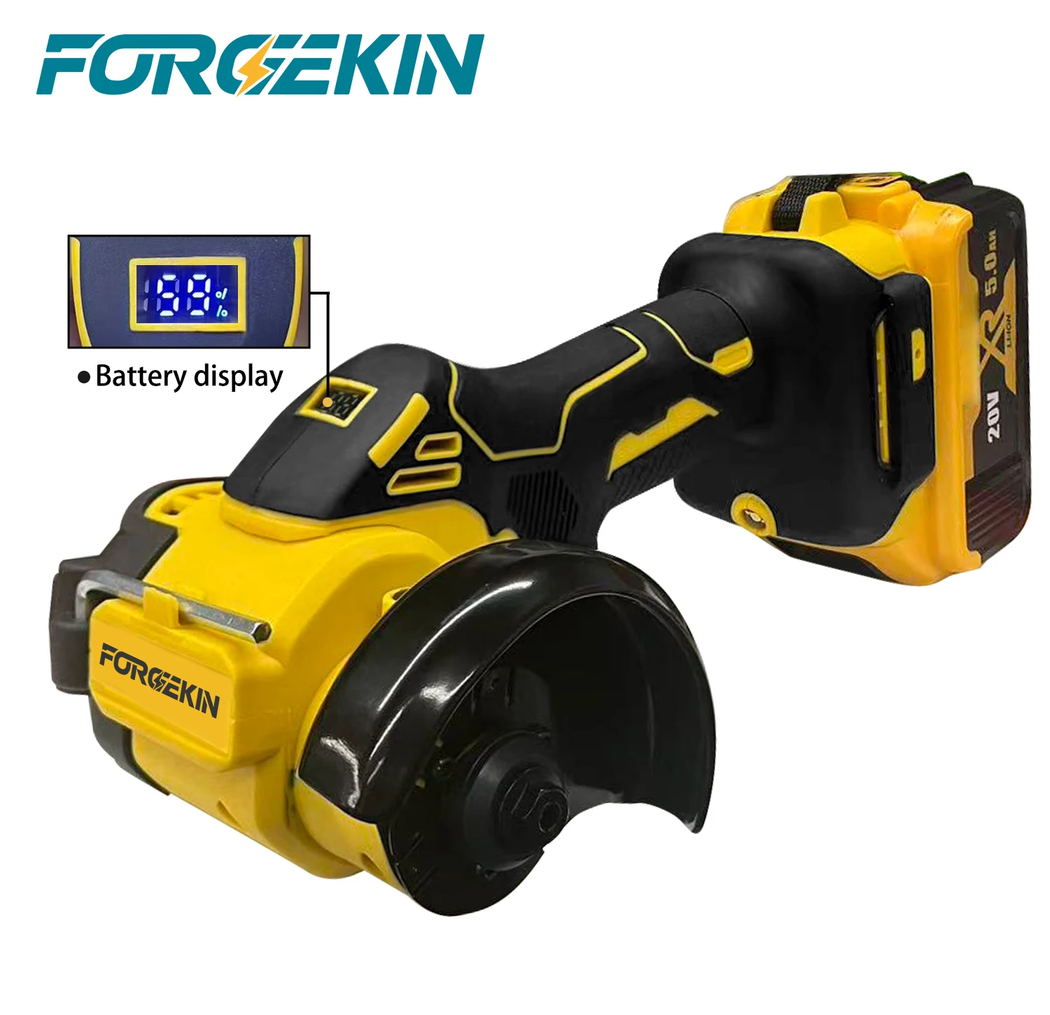 FORGEKIN Cordless Mini Angle Grinder 3 Inch Polishing Grinding Machine Electric Cutting Power Tools For dewalt 20V Battery pin