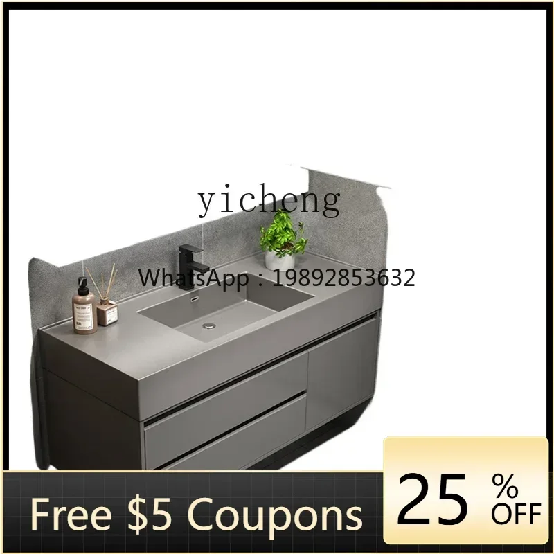 board integrated wash basin solid wood bathroom washbasin cabinet combination