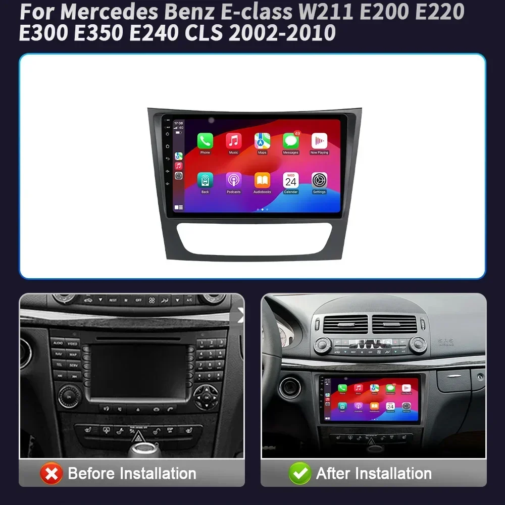 Android For Mercedes Benz E-class W211 E200 E220 E300 E350 E240 CLS 2002-2010 Car Radio Multimedia Player Navigation