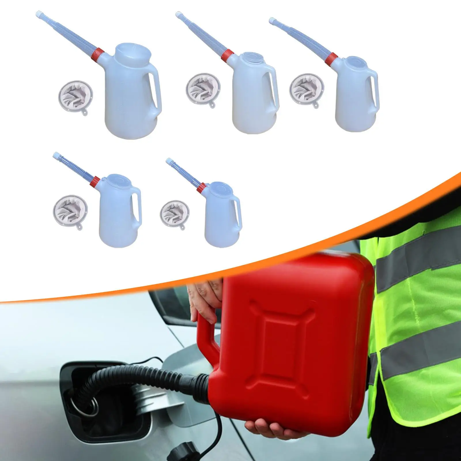 Oil Jug with Long Spout Practical Oil Dispenser for Motorcycle Automotive