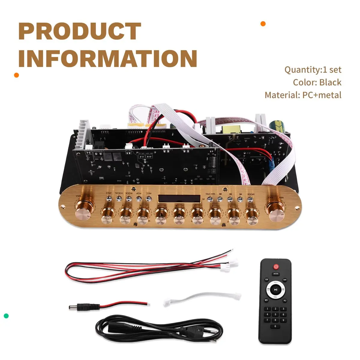 Dynamic Bluetooth-Compatible Amplifier Board with Sound Radio Subwoofer for Karaoke Home EU PLUG