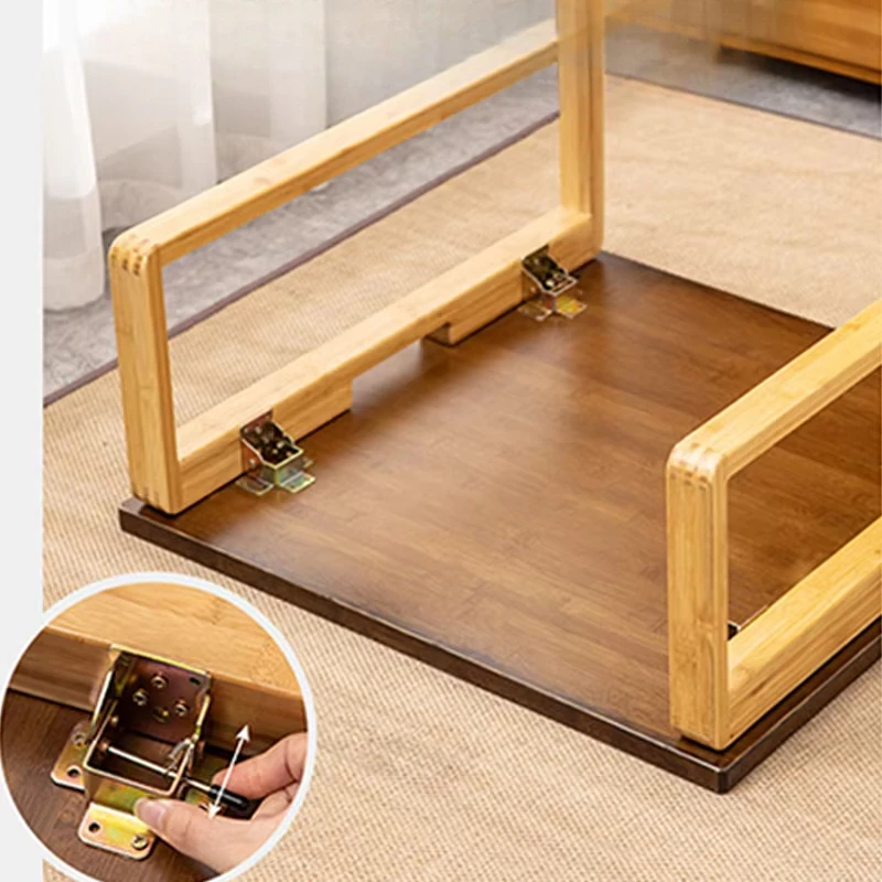 Japanese Solid Wood Zen Floor Desk Compact Tatami Stand Bedside Study Table Balcony Coffee