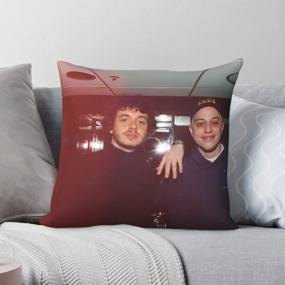 

Jack Harlow And Pete Davidson Square Pillowcase Polyester Linen Velvet Pattern Zip Decor Home Cushion Cover 18"