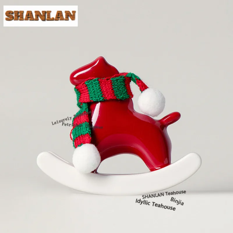 

Christmas Rocking Horse Tea Pet Ancient Tea Spirit Tea Figurine Play Toys Tea Statue Ornaments Can Be Raised Supplies Collection