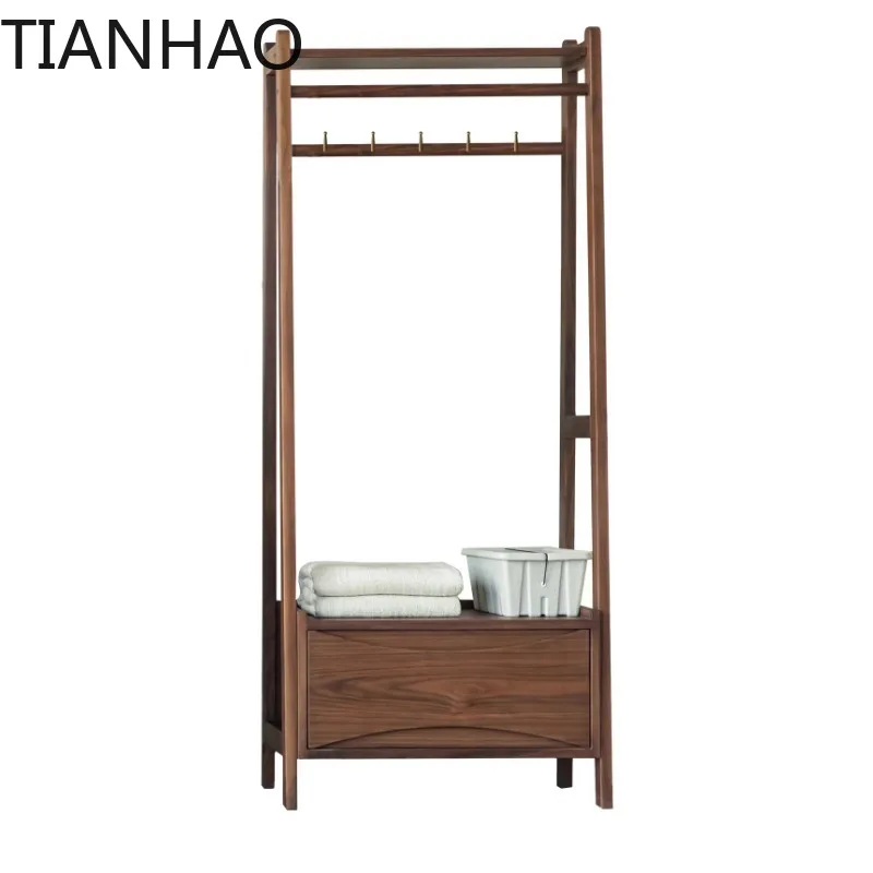 Coat rack Solid wood hanger Drying clothes Bedroom Living room rack Hanger