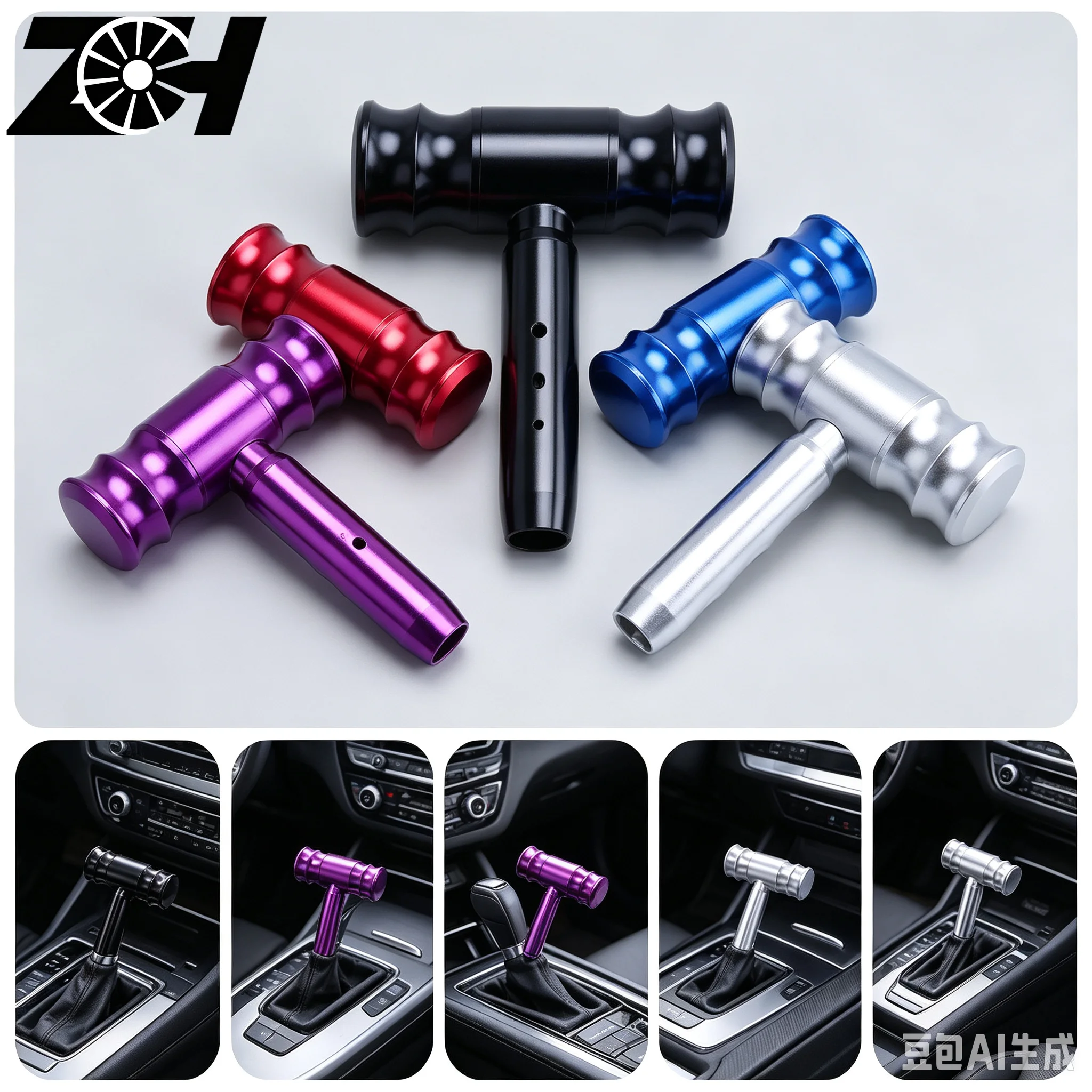 Universal Car Aircraft Joystick Aluminum Alloy Gear Shift Knob Head Manual Handle Stick Shifter AT MT Fit For Honda Toyota