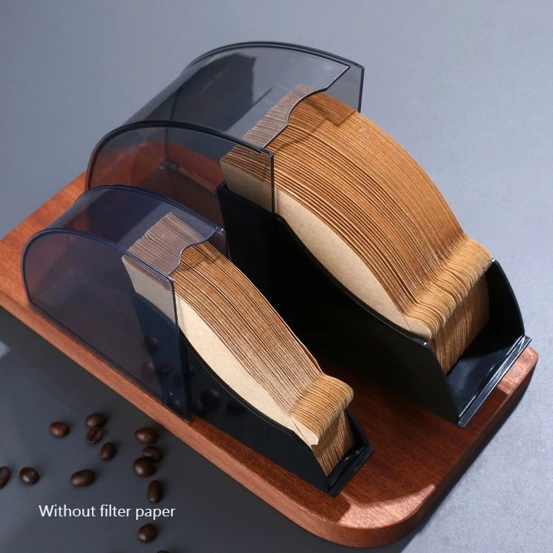Coffee Filter Holder  with Lid Acrylic Paper Dispenser Rack Storage Box Organizer,Damp-proof Fit Cone Filters for Cafe Office