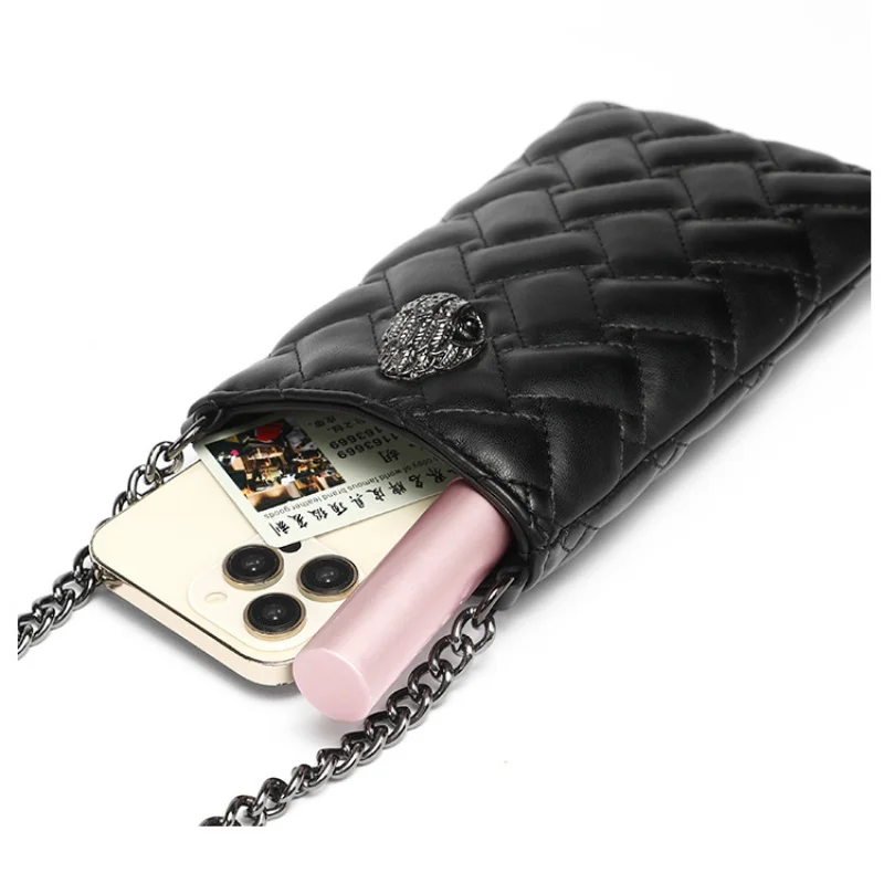 ​​KURT GEIGER LONDON  Crossbody Bag Mini Phone Bag High Quality Ladies Women PU Purse Eagle Head Patchwork Black Shoulder Bag