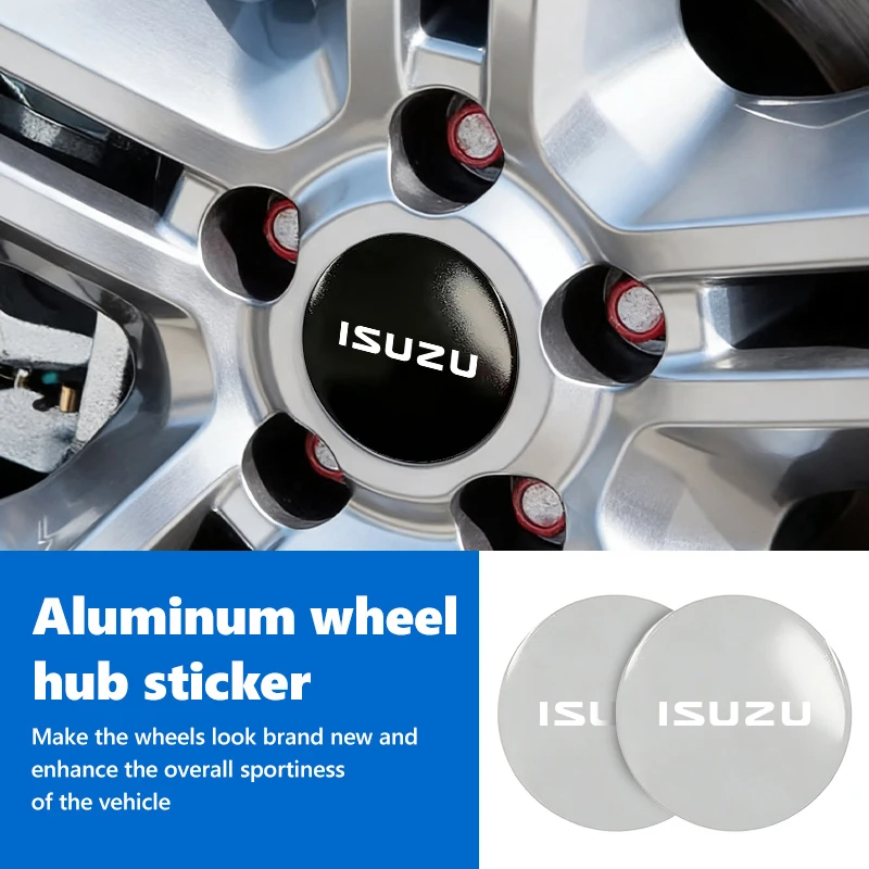 4pcs Aluminum Car Wheel Center Cover Hub Caps Stickers For Isuzu D-MAX D MAX Dmax I II WFR VAN 4X4 WFR VAN NFR ATV ASCENDER