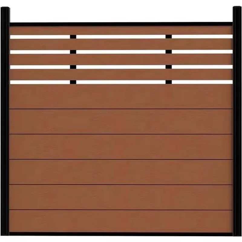 Modern Elegant Hotel WPC Fence 6ft Aluminum Alloy Wood Grain Eco-Friendly Waterproof for Garden Heat Treated Pressure Treated