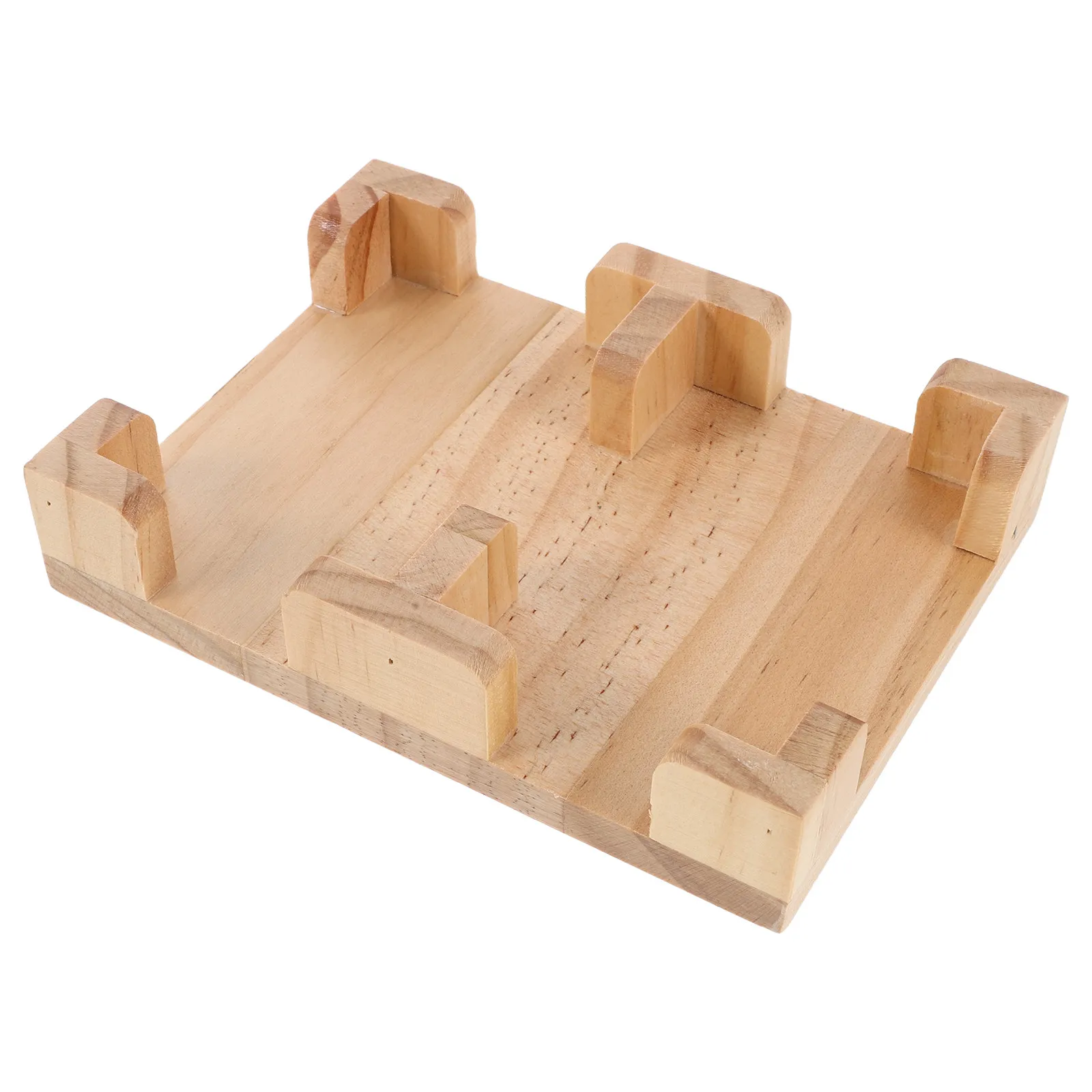 Wood Playing Card Holder Rotating Game Tray 360 Degree Stable Poker Card Organizer Natural Wood Canasta Accessories view 5