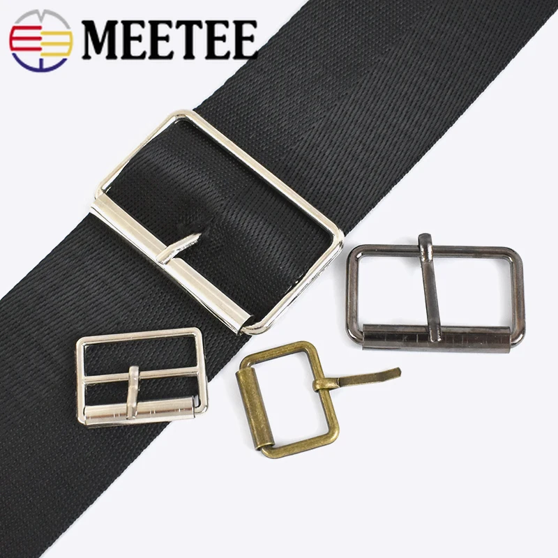 5Pcs 20-50mm Metal Belt Buckle Ring Tri-Gilde Pin Buckles for Bags Straps Rectangle Adjust Roller Clasp DIY Sew Accessories