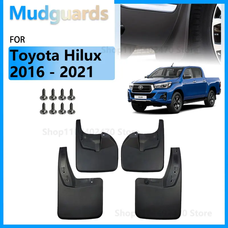 For Toyota Hilux 4X4 2016 - 2021 AN110 AN120 AN130 Accessories Mudguards Mudflaps Splash Guards Fender Parts 2020 2019 2018 2017