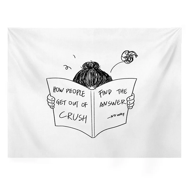 VIKAMA Simple Drawing Small Character Wall Hanging Tapestry Cute Bedroom Background Cloth Indoor Home Wall Decoration