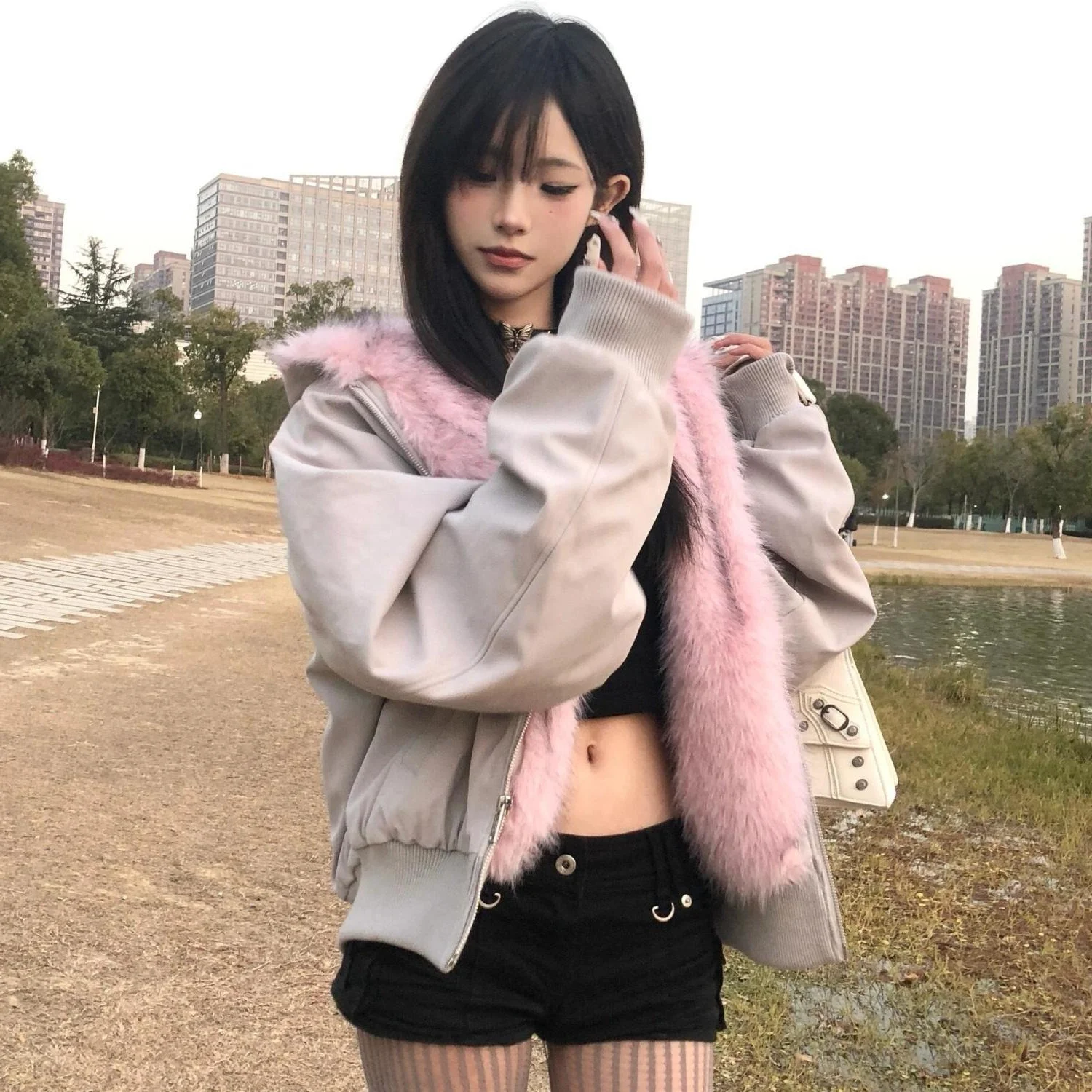 

Winter Jacket Men Women American Style Thick Fleece Lined Coat Casual Warm Outerwear Trendy Autumn Tops