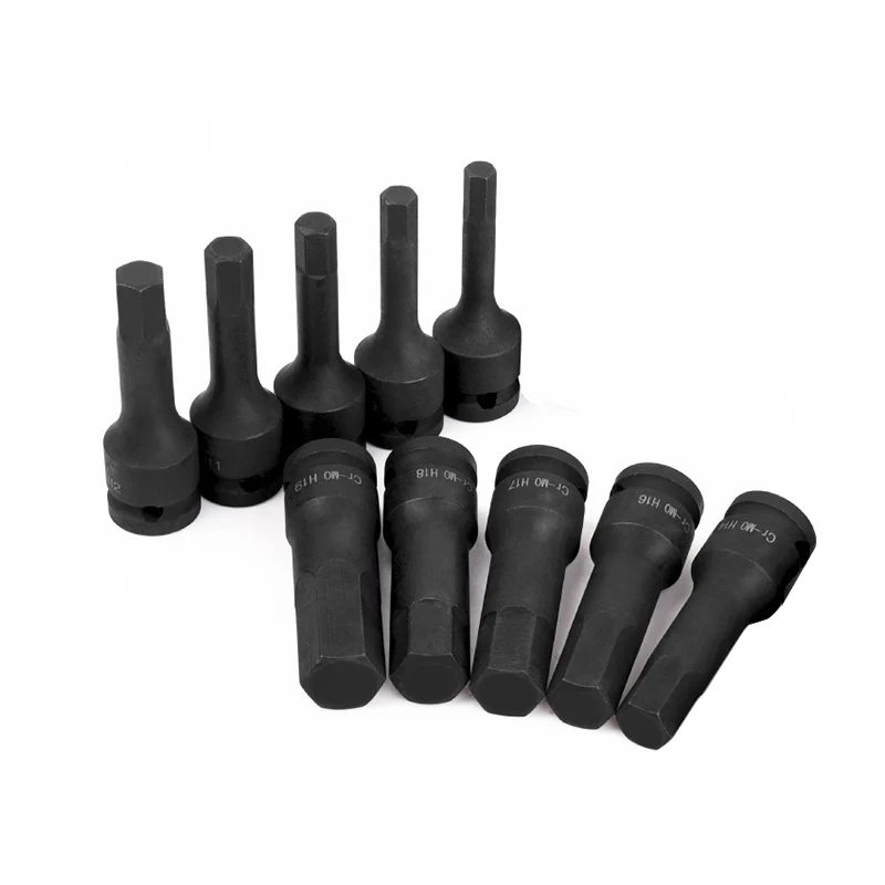 1/2 Inch Drive Impact Hex Bit Socket Set Allen Metric H4 H5 H6 H7 H8 H9 H10 H11 H12 H13 H14 H15 H16 H17 H18 H19